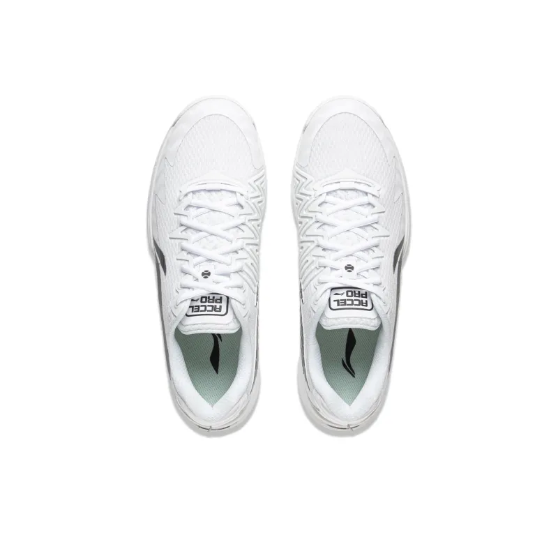 LiNing Anti Slip Wear Resistant Low Top Tennis Shoes Unisex White Black-4
