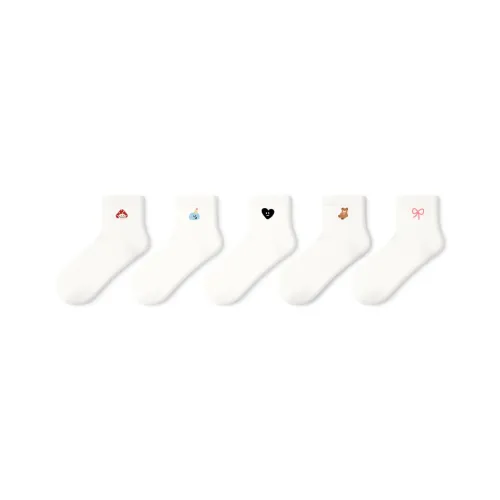 Primeet Ankle Socks Women's 5 Pack Mushroom Lili