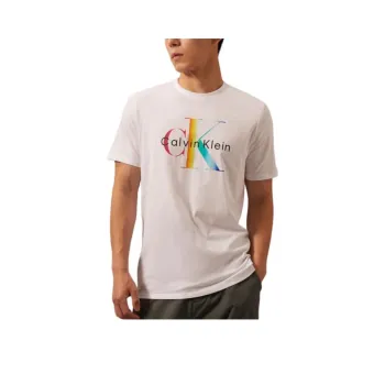 CALVIN KLEIN Rainbow Series T Shirt Men's Moon White