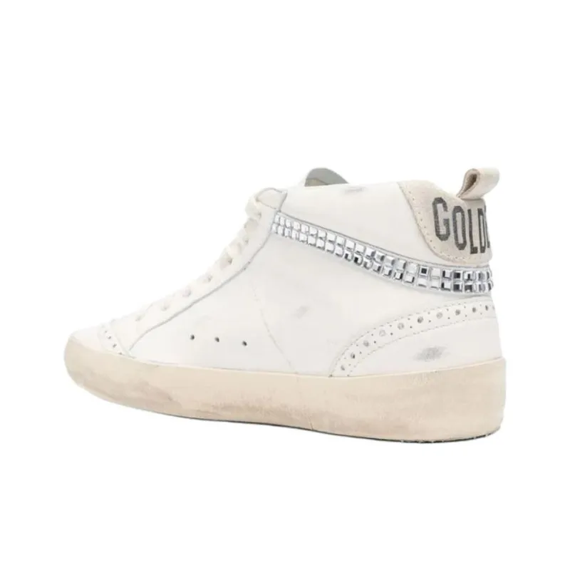 Golden Goose Mid Star Low Top Skateboard Shoes Women's White-3