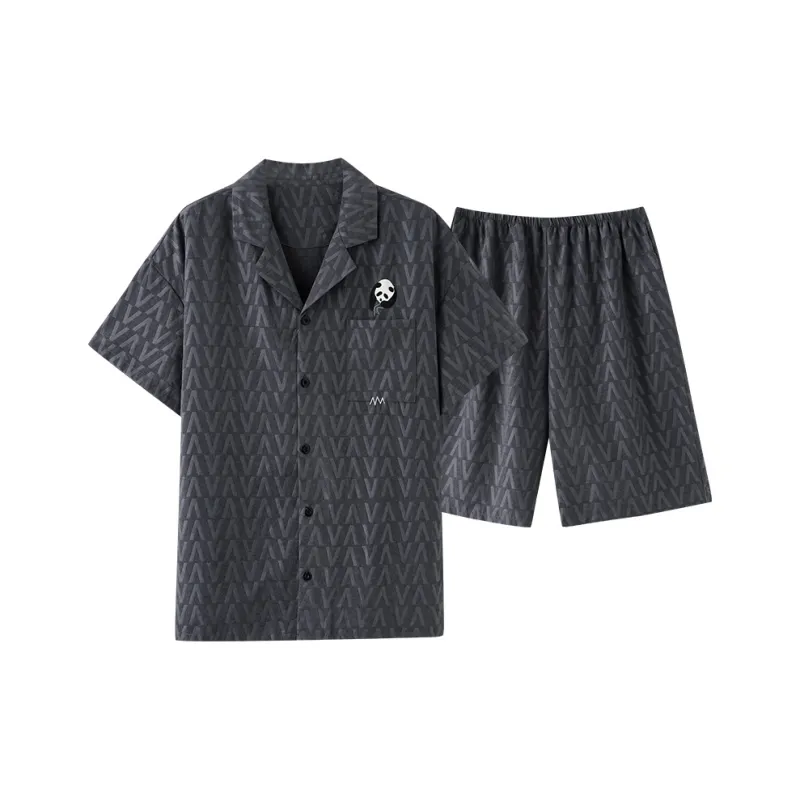 XIAFENYAN Pajama Set Men's Dark Gray-0