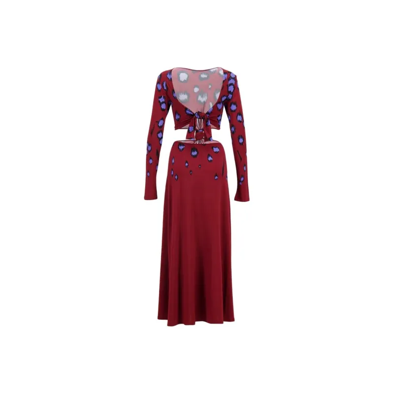 Johanna Ortiz Long Sleeved Dress Women's Red-1