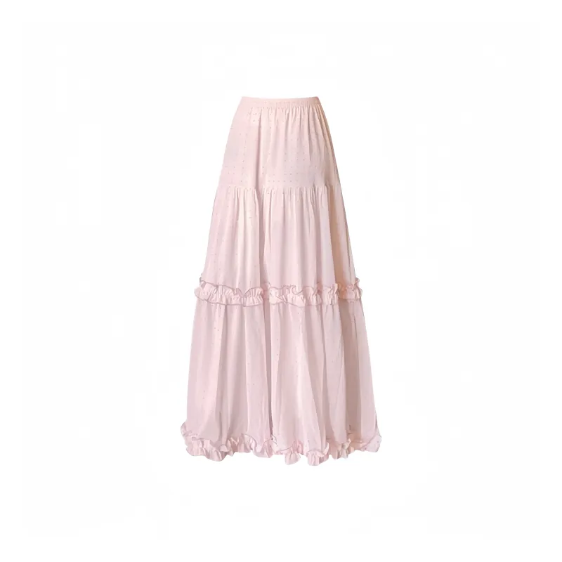 AURORA MUSE Casual Long Skirt Women's Pink-1