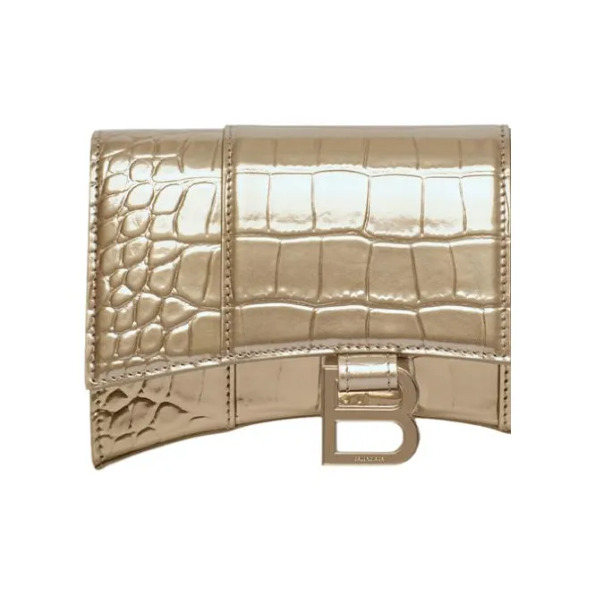 Balenciaga Hourglass Calfskin Shoulder Bag, Crossbody Bag, Wallet Women's Light Gold-5