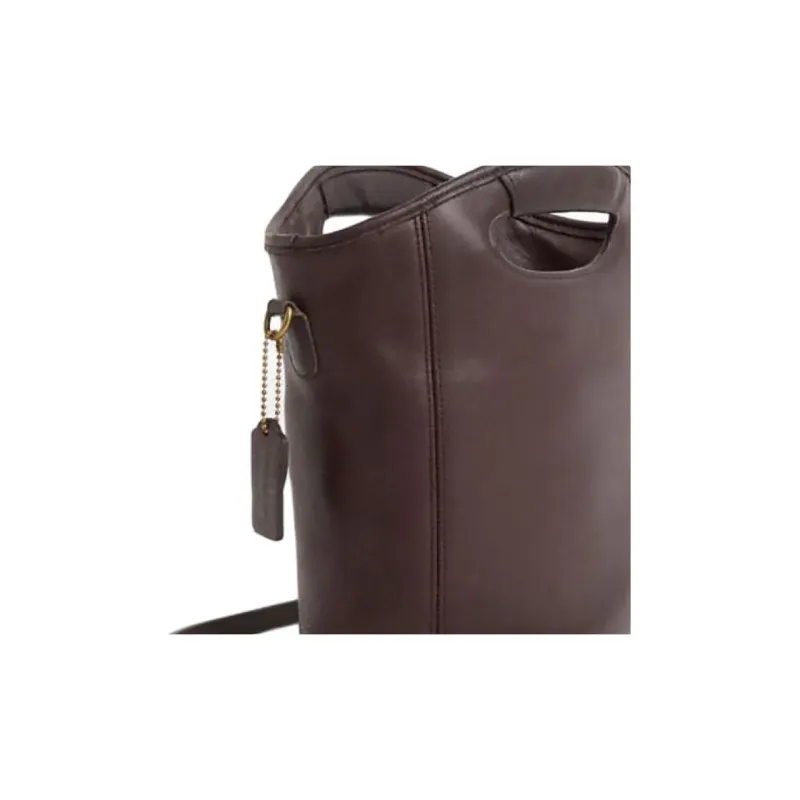 COACH Glove Tanned Leather, Leather Bucket Bag, One Shoulder Handbag Mini Women's Mahogany Brown-3