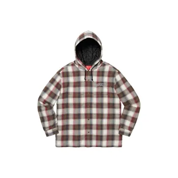 Supreme Quilted Hooded Plaid Shirt