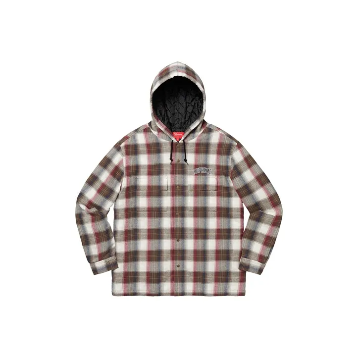 Supreme Quilted Hooded Plaid Shirt-0