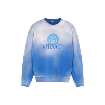 VERSACE Logo Printed Gradient Crewneck Sweatshirt
