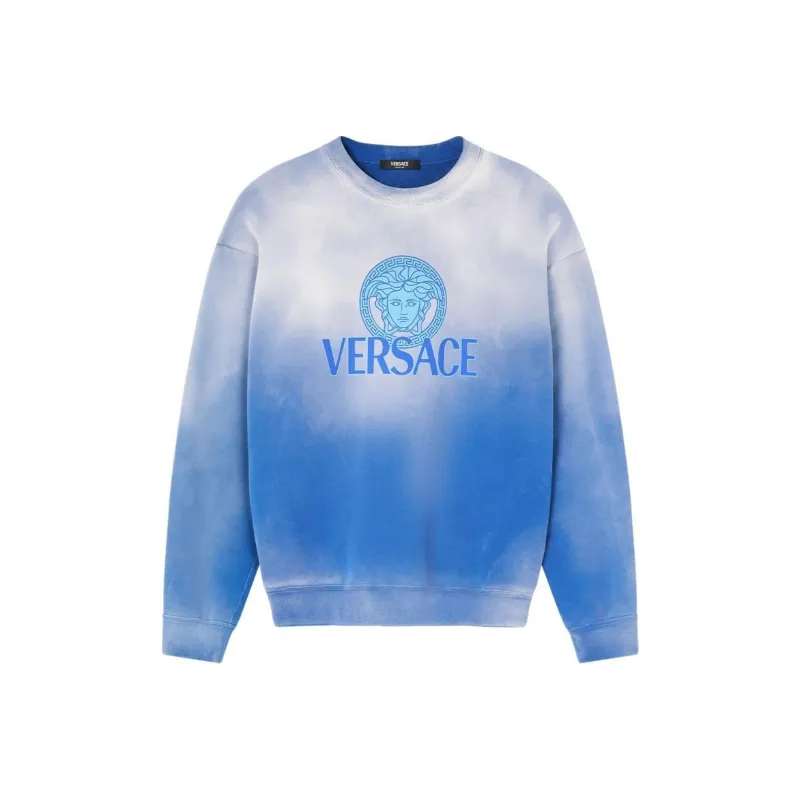 VERSACE Logo Printed Gradient Crewneck Sweatshirt-0