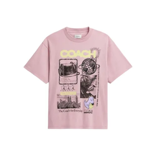 COACH T Shirts Unisex Pink