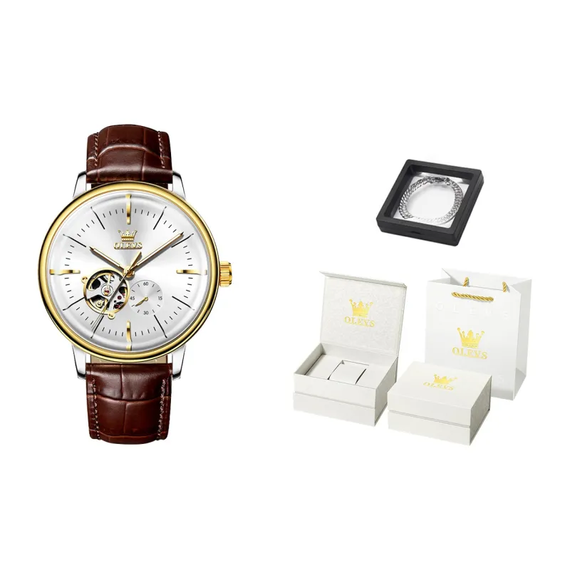 OLEVS Minimalist Series Automatic Mechanical Movement Watch Men's Watches White Dial-8