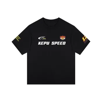 Kepu T Shirt Unisex Black Print Yellow