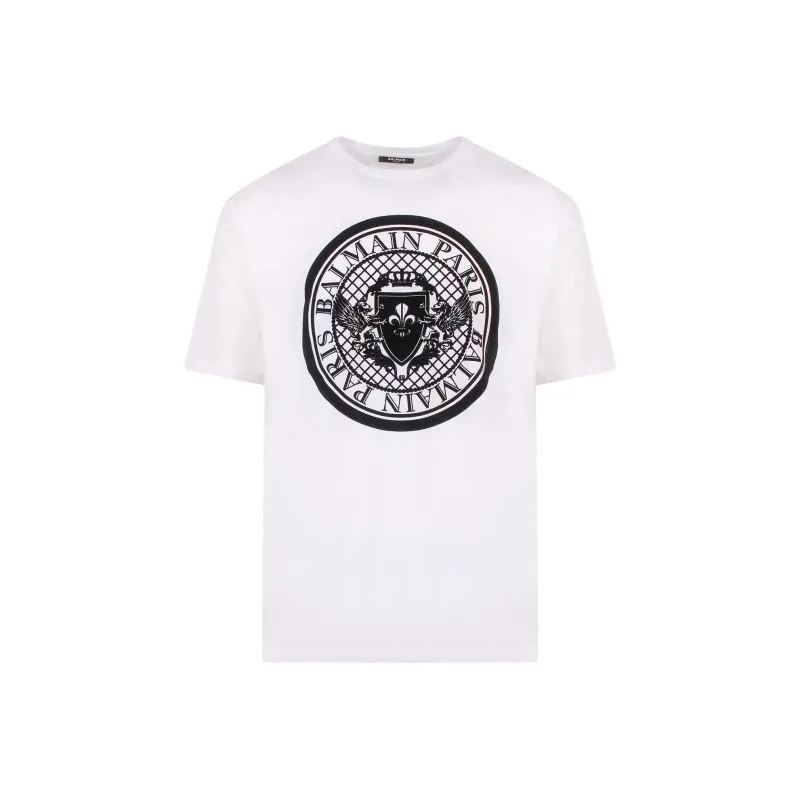 BALMAIN Flocked Coin T-Shirt-0