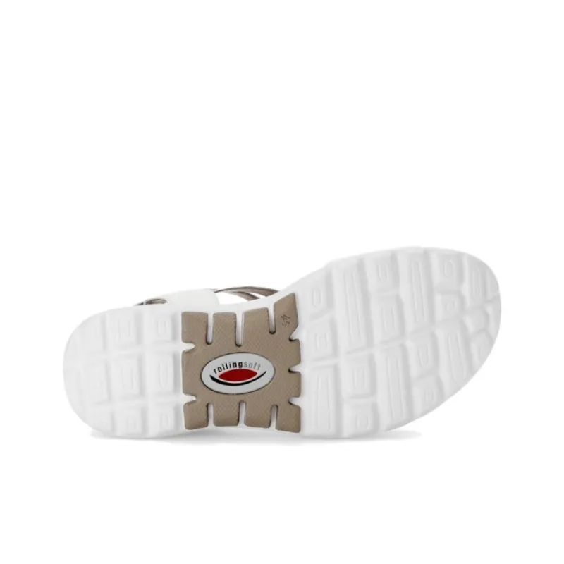 Gabor Rollingsoft Beach Sandals Women's White-4