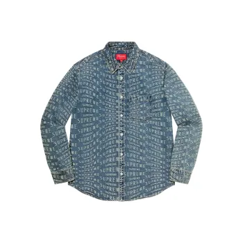 Supreme Warp Jacquard Logos Denim Shirt