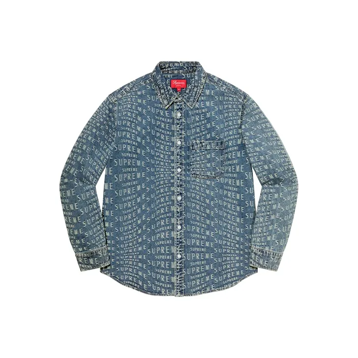 Supreme Warp Jacquard Logos Denim Shirt-1