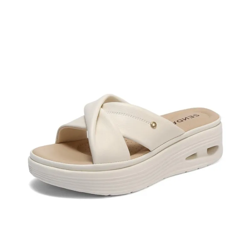 Senda Leather Patchwork Slide Slippers Women's-1