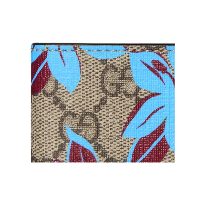 GUCCI Canvas Wallet Women's Beige & Dark Brown-5