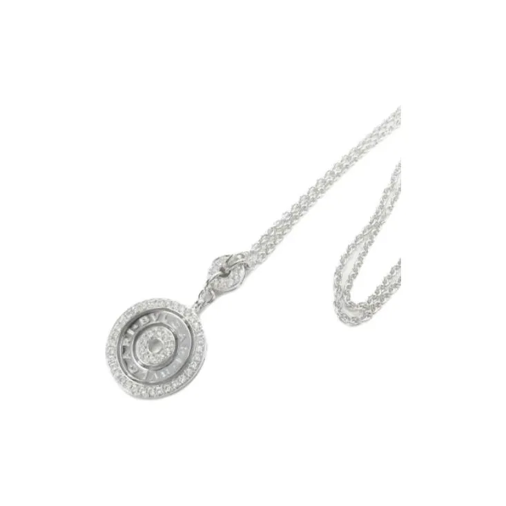 BVLGARI Diamond 18K White Gold Necklaces Women's Silver-2