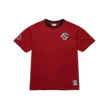 Mitchell & Ness x NCAA South Carolina Gamecocks Jacquard Ringer T Shirt Men's Garnet