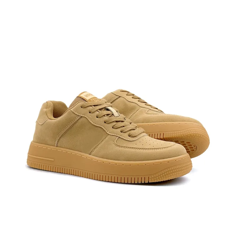Mengsai Anti Slip Wear Resistant Low Top Skateboard Shoes Men's Wheat-2