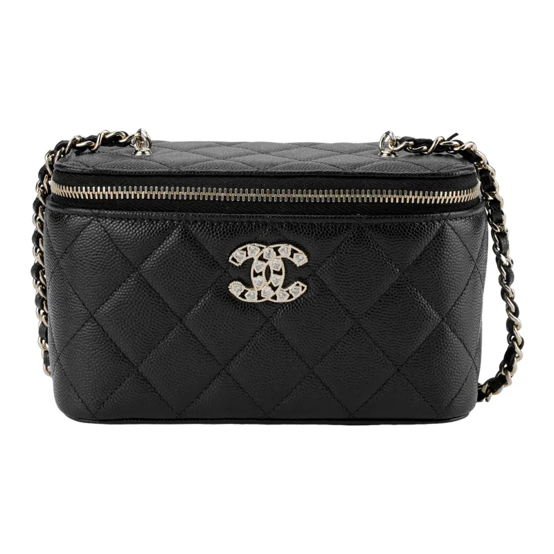CHANEL Cow Leather Crossbody Bag Women's Black-0