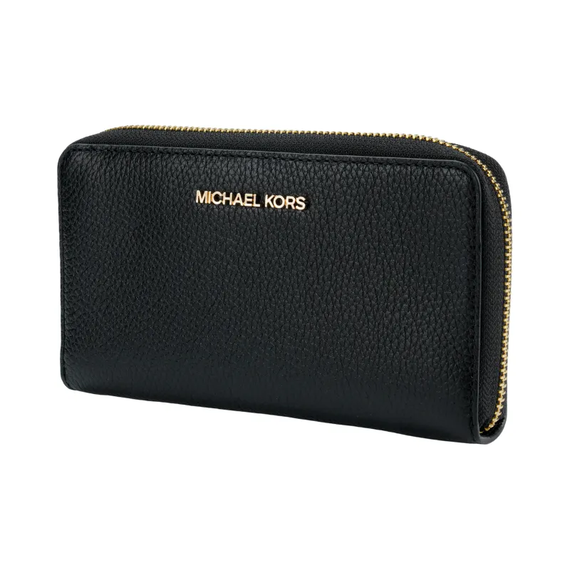 MICHAEL KORS Jet Set Travel Leather Wallet Tubas Women's Black-1