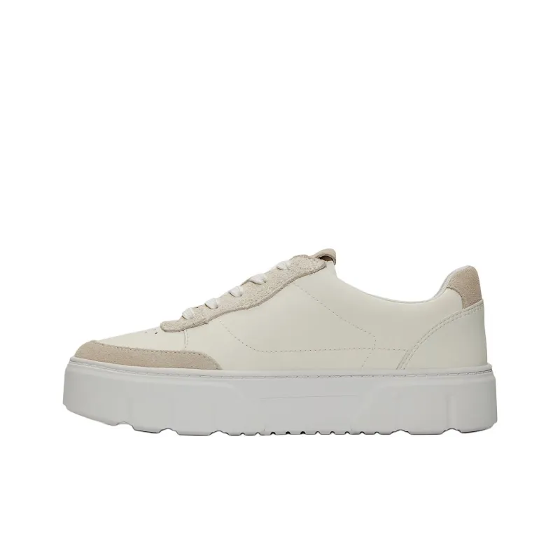 Timberland Anti Slip Wear Resistant Low Top Skateboard Shoes Women's White-2