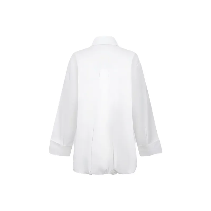 URBAN REVIVO Long Sleeved Dress Women's Raw White-1