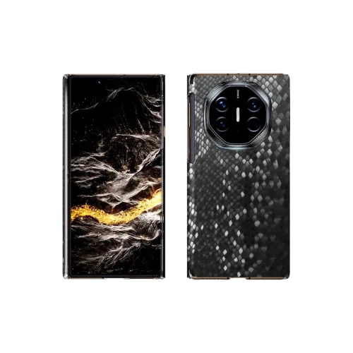 KAREN BURTON Genuine Leather Material Snake Year Limited Edition Phone Cases Compatible Huawei Mate X