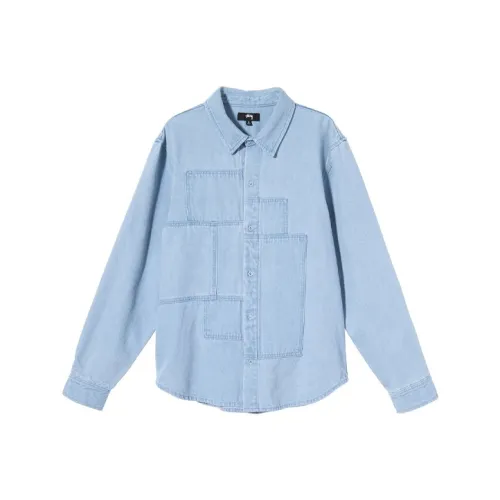 Stussy Shirts Men Denim Blue