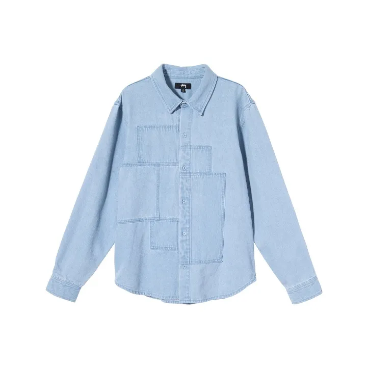 Stussy Shirts Men Denim Blue-0