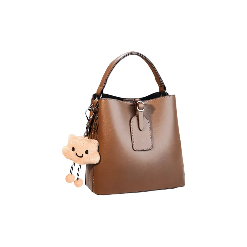 Three Ducklings PU Shoulder Bag, Crossbody Bag, Handbag Regular Women's Black/Khaki/Earth Yellow/Ecru/Pink/Brown-2