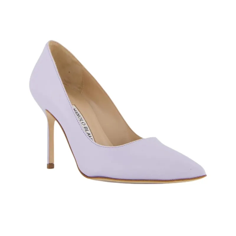 MANOLO BLAHNIK BB Slim Heel High Heels 9cm Women's Light Purple-2