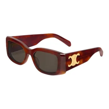 CELINE Acetate Rectangular Sunglasses Women's Brown