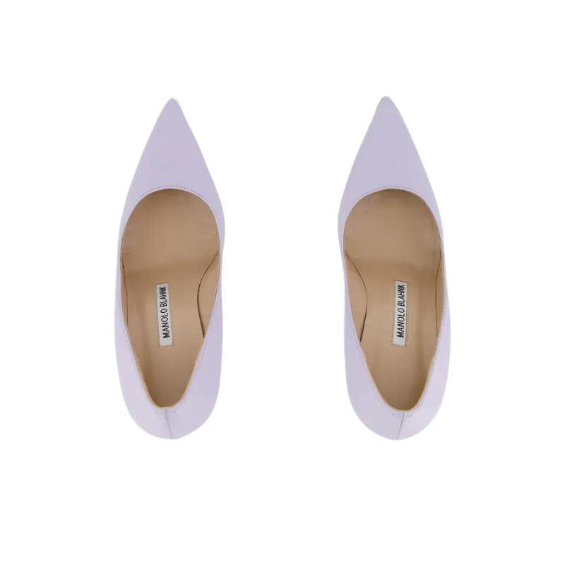 MANOLO BLAHNIK BB Slim Heel High Heels 9cm Women's Light Purple-4