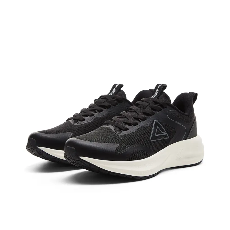 PEAK Cushioning Rebound Lightweight Breathable Low Top Running Shoes Women's Black Ivory-2