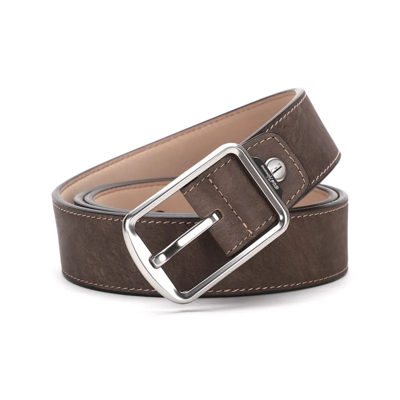 ELLE HOMME Cow Leather Belts Men's Light Brown Width 3.4cm-0