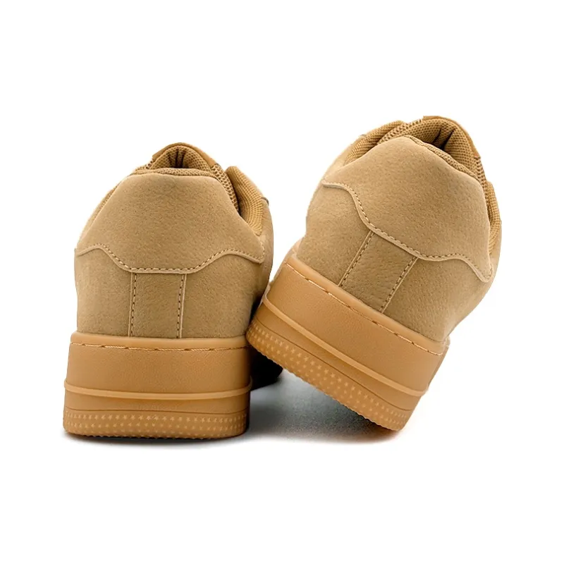 Mengsai Anti Slip Wear Resistant Low Top Skateboard Shoes Men's Wheat-7