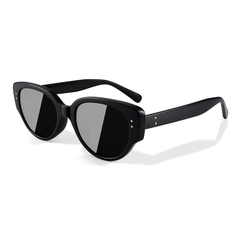 PULAIS Plate Frame TR/Memory Plastic Cat Eye Sunglasses Unisex-0