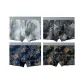 Royal Blue+Light Gray+Dark Gray+Gray Blue (4 Pack)