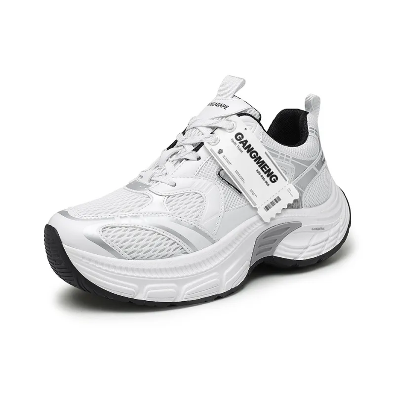 Hong Kong Meng Slip Resistant, Breathable, Height Increasing Low Top Chunky Sneakers Men's-3