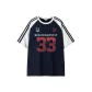 Navy Blue & White Heather Gray