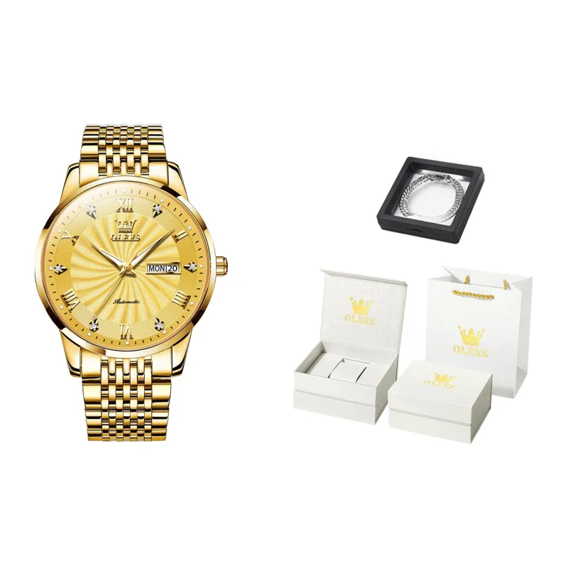 OLEVS Automatic Mechanical Movement Watch Men's Watches White Dial-13