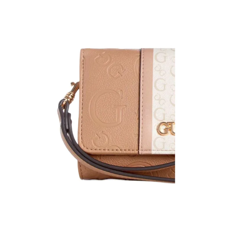 GUESS Artificial Leather Card Holder Wallet Unisex Brown-3
