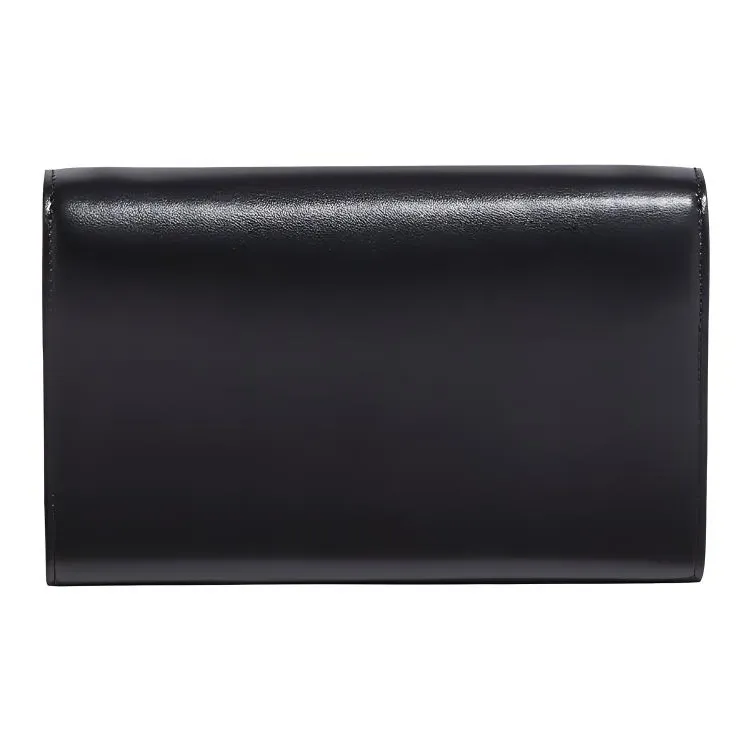FERRAGAMO Studio Cow Leather Small Square Bag Shoulder Bag, Crossbody Bag Mini Women's Black-2