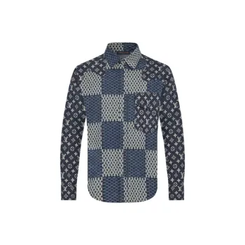 LOUIS VUITTON X Nigo Mngm Waves Giant Damier Flannel Shirt