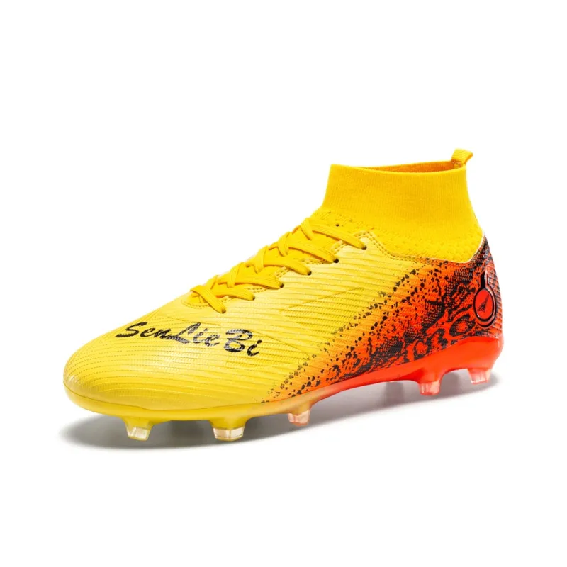 QIUTEXIONG SG Metal Long Studs Soft Ground Slip Resistant Coverage Soccer Shoes Unisex-22