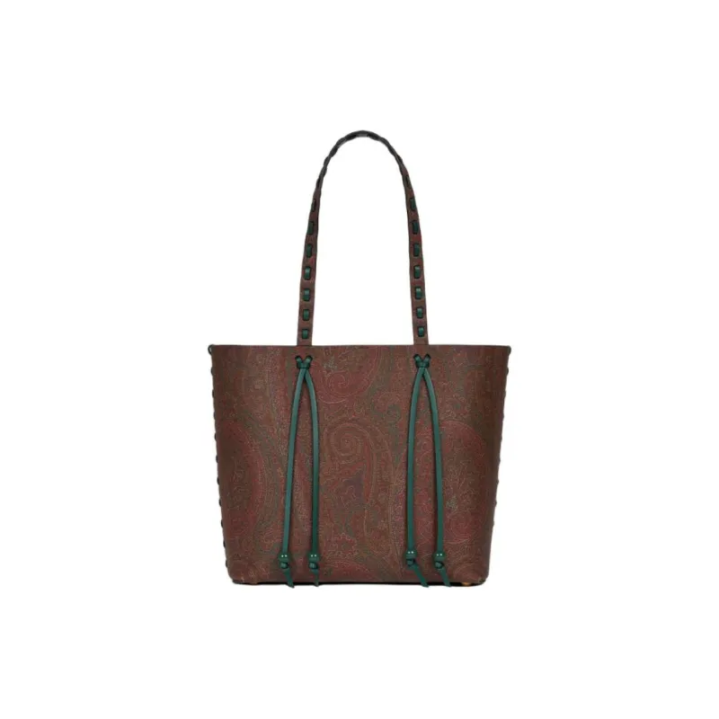 ETRO PVC Tote Bag, Shopping Bag, Handbag, Shoulder Bag Large Size Women's Brown-3