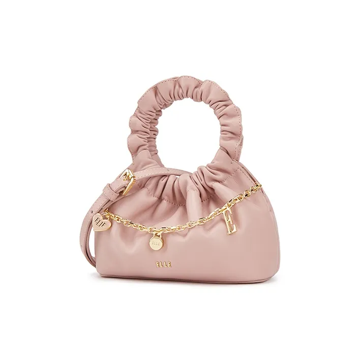 ELLE Synthetic Leather Handbag Regular Women's Pink/Black/White-1